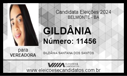 Candidato GILDÂNIA 2024 - BELMONTE - Eleições