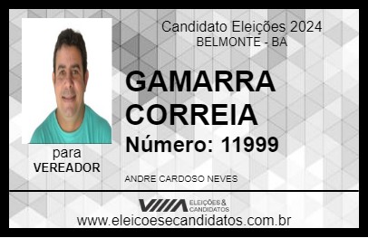 Candidato GAMARRA CORREIA 2024 - BELMONTE - Eleições