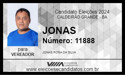 Candidato JONAS 2024 - CALDEIRÃO GRANDE - Eleições