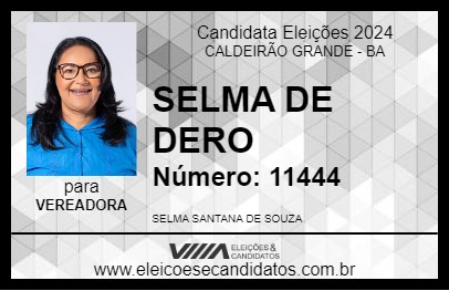 Candidato SELMA DE DERO 2024 - CALDEIRÃO GRANDE - Eleições