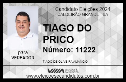 Candidato TIAGO DO PRICO 2024 - CALDEIRÃO GRANDE - Eleições