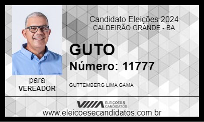 Candidato GUTO 2024 - CALDEIRÃO GRANDE - Eleições