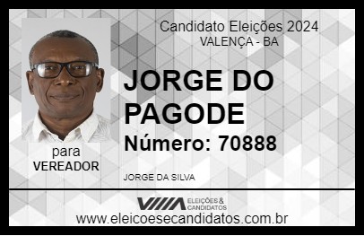 Candidato JORGE DO PAGODE 2024 - VALENÇA - Eleições