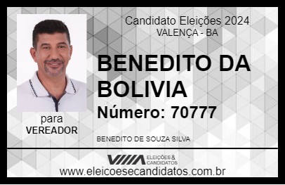 Candidato BENEDITO DA BOLIVIA 2024 - VALENÇA - Eleições