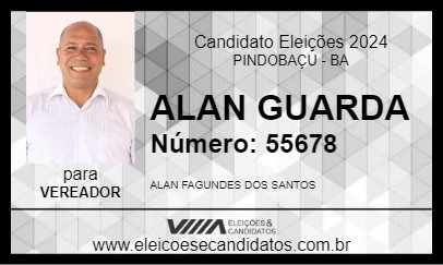 Candidato ALAN GUARDA 2024 - PINDOBAÇU - Eleições