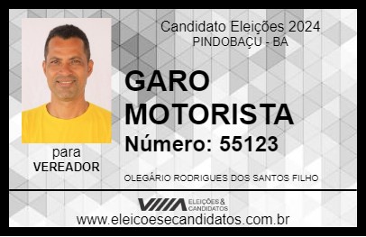 Candidato GARO MOTORISTA 2024 - PINDOBAÇU - Eleições