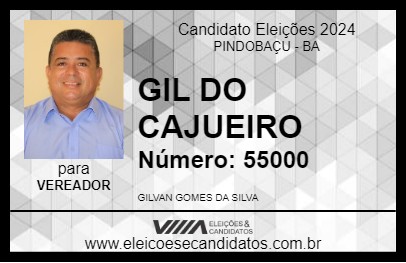 Candidato GIL DO CAJUEIRO 2024 - PINDOBAÇU - Eleições