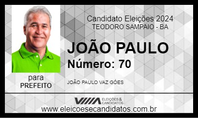 Candidato JOÃO PAULO 2024 - TEODORO SAMPAIO - Eleições