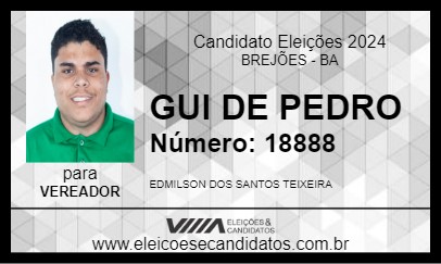 Candidato GUI DE PEDRO 2024 - BREJÕES - Eleições