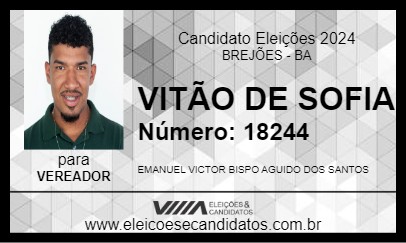 Candidato VITÃO DE SOFIA 2024 - BREJÕES - Eleições