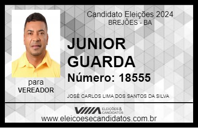 Candidato JUNIOR GUARDA 2024 - BREJÕES - Eleições