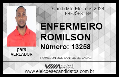 Candidato ENFERMEIRO ROMILSON 2024 - BREJÕES - Eleições