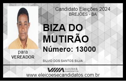 Candidato BIZA DO MUTIRÃO 2024 - BREJÕES - Eleições