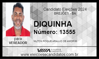 Candidato DIQUINHA 2024 - BREJÕES - Eleições