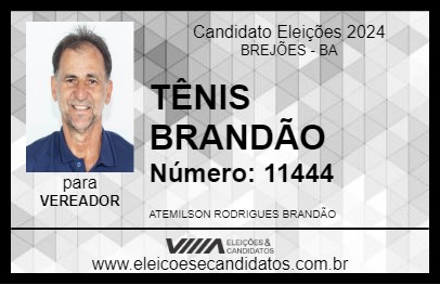 Candidato TÊNIS BRANDÃO 2024 - BREJÕES - Eleições