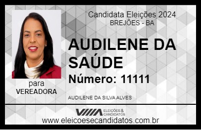 Candidato AUDILENE DA SAÚDE 2024 - BREJÕES - Eleições