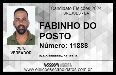 Candidato FABINHO DO POSTO 2024 - BREJÕES - Eleições