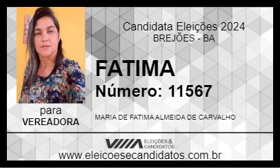 Candidato FATIMA 2024 - BREJÕES - Eleições