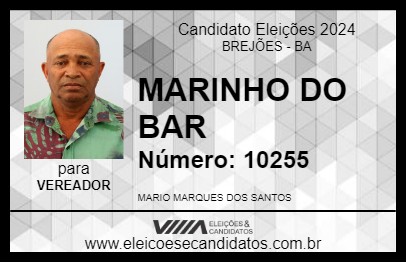 Candidato MARINHO DO BAR 2024 - BREJÕES - Eleições