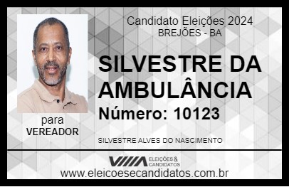 Candidato SILVESTRE DA AMBULÂNCIA 2024 - BREJÕES - Eleições