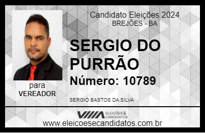 Candidato SERGIO DO PURRÃO 2024 - BREJÕES - Eleições