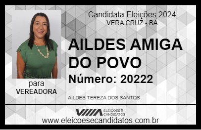 Candidato AILDES AMIGA DO POVO 2024 - VERA CRUZ - Eleições