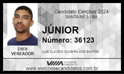 Candidato JÚNIOR 2024 - SANTA INÊS - Eleições