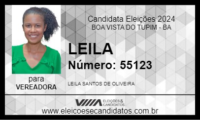 Candidato LEILA 2024 - BOA VISTA DO TUPIM - Eleições