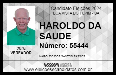 Candidato HAROLDO DA SAUDE 2024 - BOA VISTA DO TUPIM - Eleições