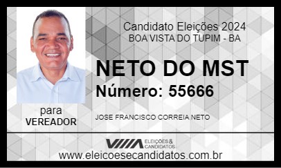 Candidato NETO DO MST 2024 - BOA VISTA DO TUPIM - Eleições