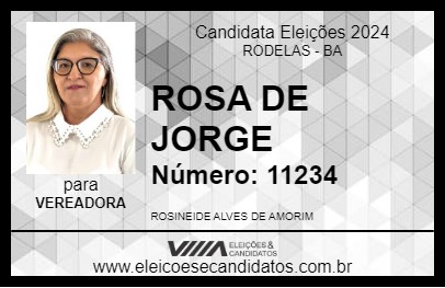 Candidato ROSA DE JORGE 2024 - RODELAS - Eleições