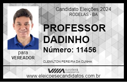 Candidato PROFESSOR DADINHO 2024 - RODELAS - Eleições