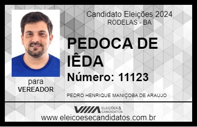 Candidato PEDOCA DE IÊDA 2024 - RODELAS - Eleições