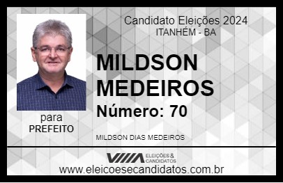 Candidato MILDSON MEDEIROS 2024 - ITANHÉM - Eleições