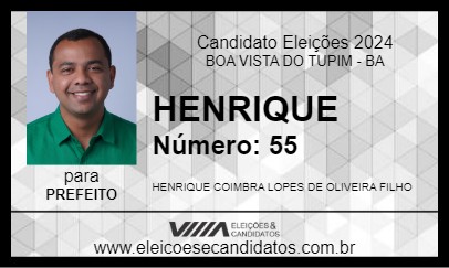 Candidato HENRIQUE 2024 - BOA VISTA DO TUPIM - Eleições