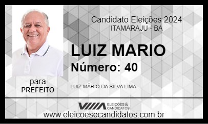 Candidato LUIZ MARIO 2024 - ITAMARAJU - Eleições