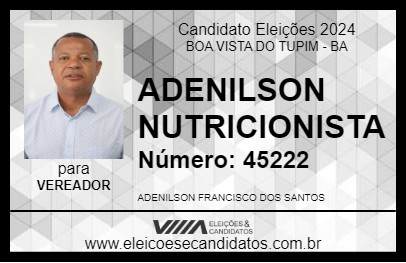 Candidato ADENILSON NUTRICIONISTA 2024 - BOA VISTA DO TUPIM - Eleições