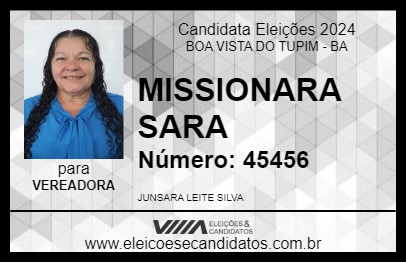 Candidato MISSIONARA SARA 2024 - BOA VISTA DO TUPIM - Eleições