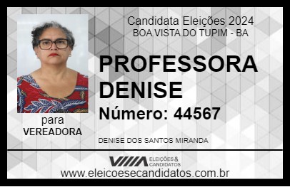 Candidato PROFESSORA DENISE 2024 - BOA VISTA DO TUPIM - Eleições