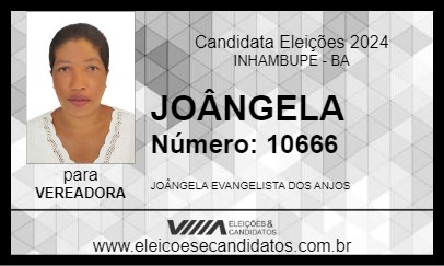 Candidato JOÂNGELA 2024 - INHAMBUPE - Eleições