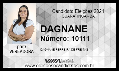 Candidato DAGNANE 2024 - GUARATINGA - Eleições