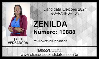 Candidato ZENILDA 2024 - GUARATINGA - Eleições