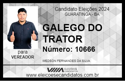 Candidato GALEGO DO TRATOR 2024 - GUARATINGA - Eleições