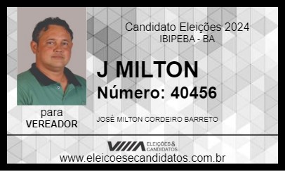 Candidato J MILTON 2024 - IBIPEBA - Eleições