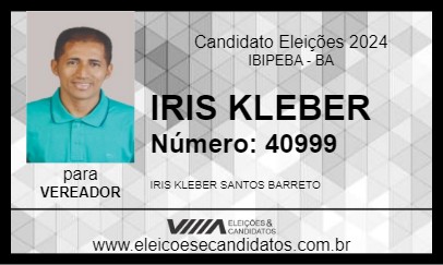 Candidato IRIS KLEBER 2024 - IBIPEBA - Eleições