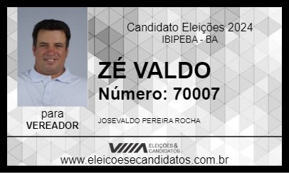 Candidato ZÉ VALDO 2024 - IBIPEBA - Eleições