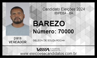 Candidato BAREZO 2024 - IBIPEBA - Eleições