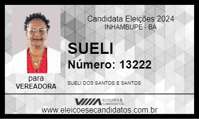 Candidato SUELI 2024 - INHAMBUPE - Eleições