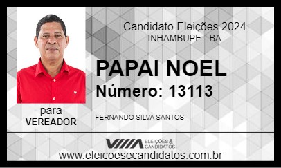 Candidato PAPAI NOEL 2024 - INHAMBUPE - Eleições