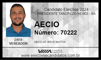 Candidato AECIO 2024 - PRESIDENTE TANCREDO NEVES - Eleições